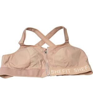Shefit Ultimate High Impact Sports Bra 3 Luxe Beige Front Zip 110002 Wireless